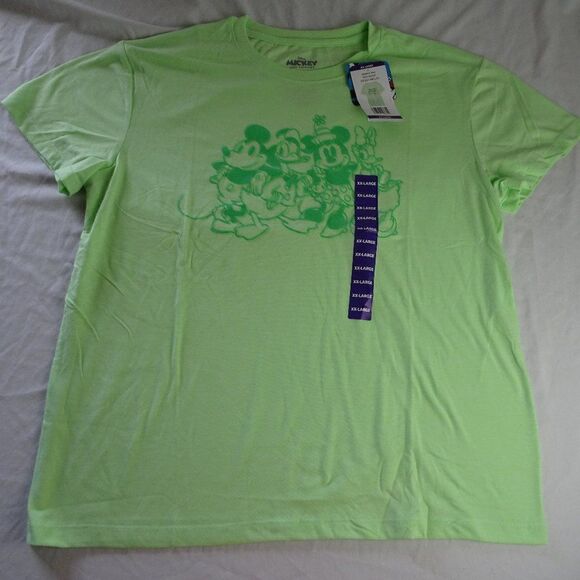 Disney Mickey and Friends Green Shirt Size XXL - Picture 1 of 6